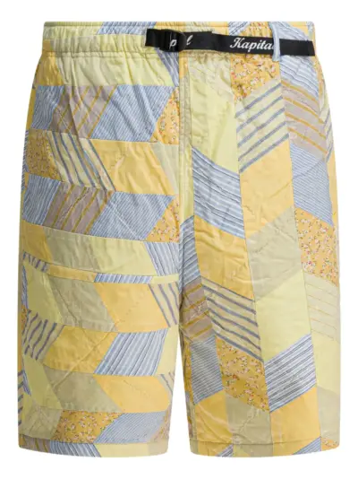 KAPITAL patchwork buckle shorts - Yellow