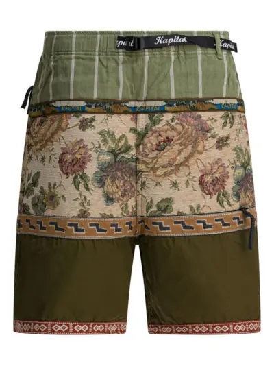 KAPITAL striped-floral shorts - Green