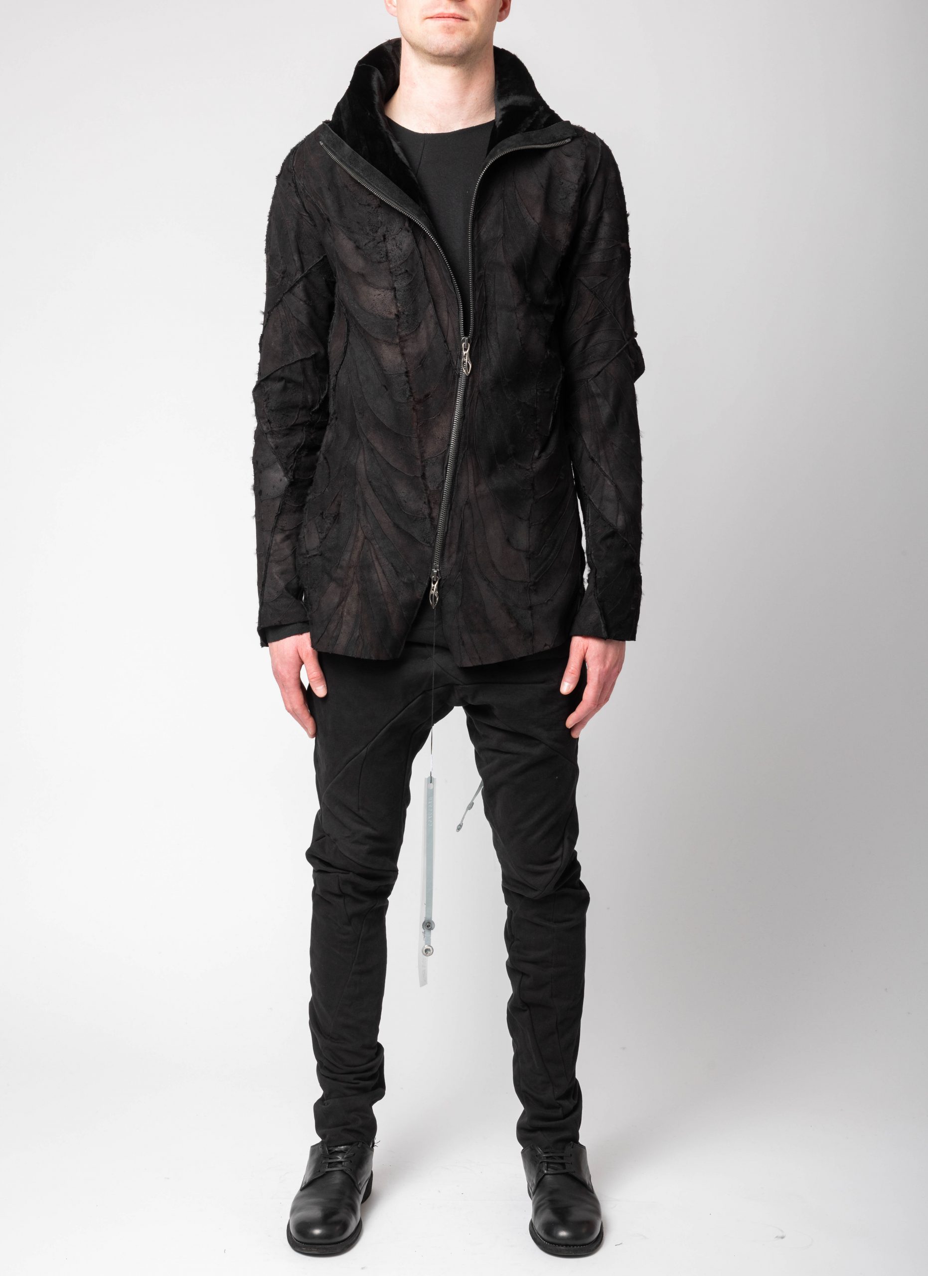LEON EMANUEL BLANCK Distortion Strait Jacket, black, mink leather