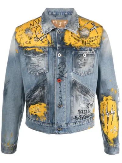 MJB Marc Jacques Burton MPAXIII graphic-print denim jacket - Blue