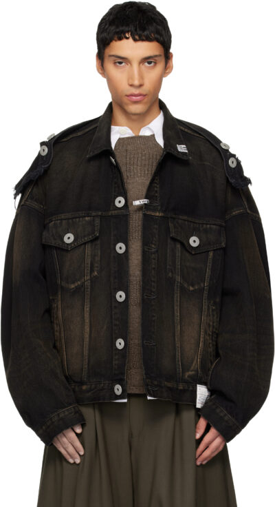 Maison MIHARA YASUHIRO Black Deconstructed Denim Jacket