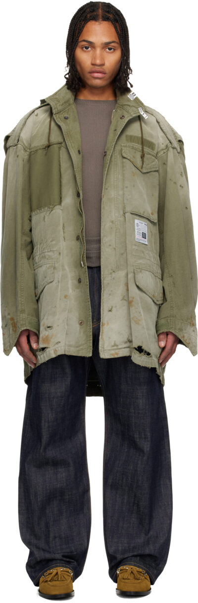 Maison MIHARA YASUHIRO Khaki Distressed Field Coat