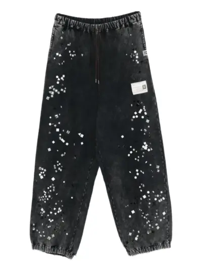Maison MIHARA YASUHIRO embellished drawstring track pants - Black