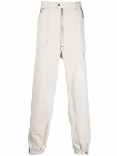 Maison MIHARA YASUHIRO side stripe-detail straight-leg trousers - White