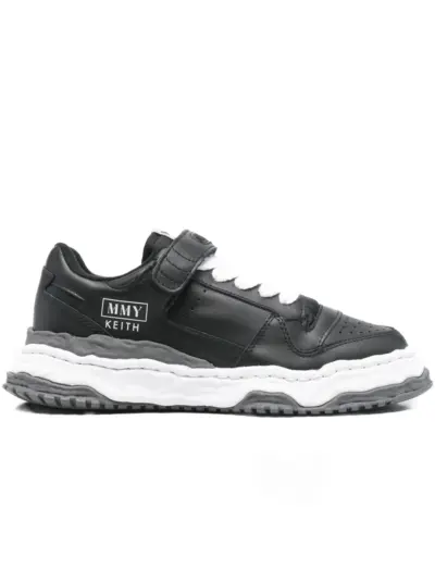 Maison MIHARA YASUHIRO touch-strap leather sneakers - Black