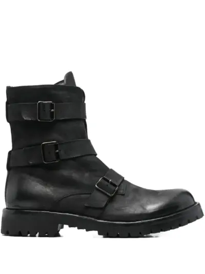 Officine Creative 35mm Ikonic 014 buckle-strap boots - Black