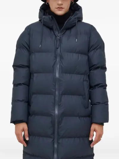 Rains Alta hooded-neckline quilted jacket - Blue