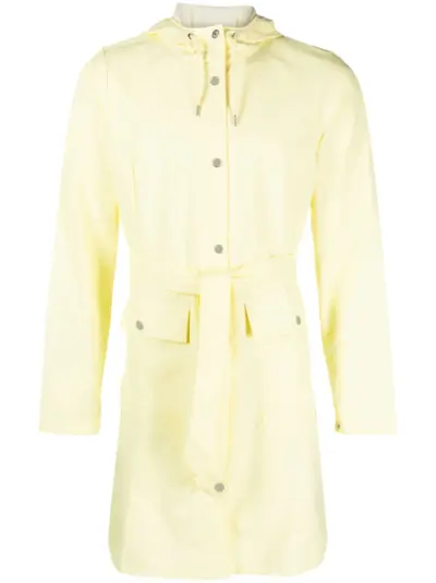 Rains long-sleeve drawstring raincoat - Yellow