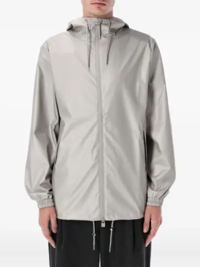 Rains zip-fastening hooded jacket - Grey