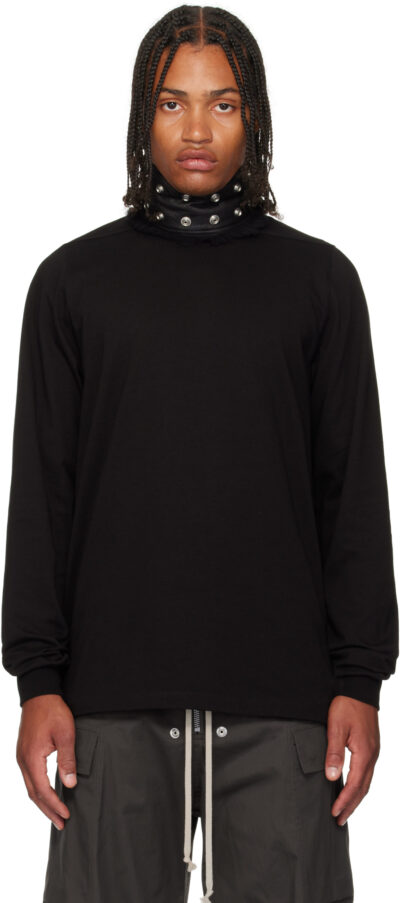 Rick Owens Black Concordians Short Crewneck LS T-shirt