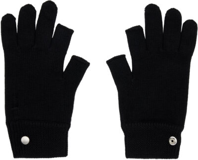 Rick Owens Black Concordians Touchscreen Gloves