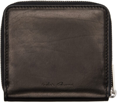 Rick Owens Black Concordians Zipped Wallet