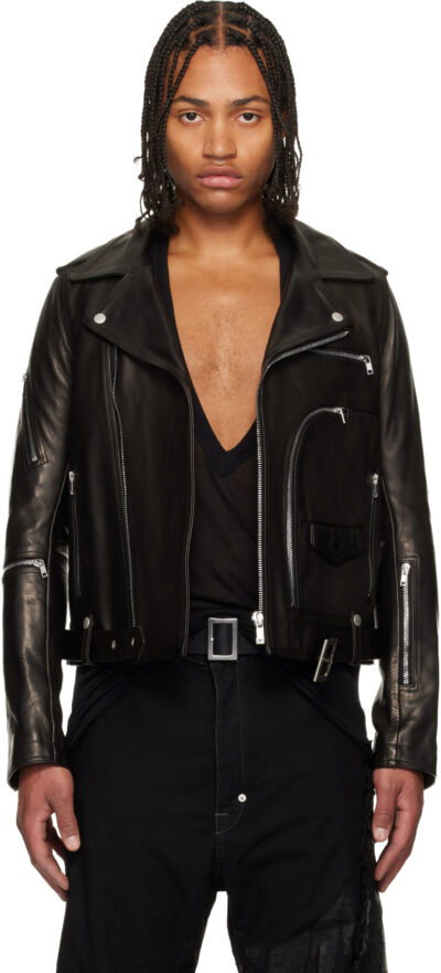Rick Owens Black Concoridans Bauhaus Stooges Leather Jacket
