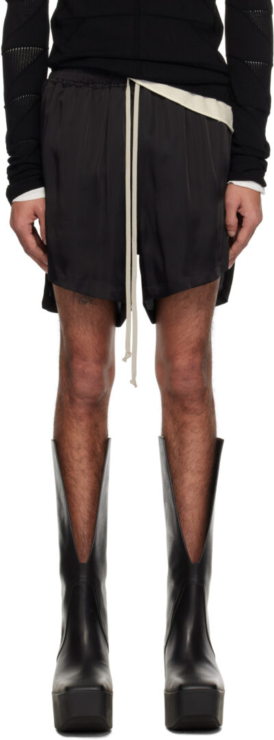 Rick Owens Black Hollywood Boxers Shorts