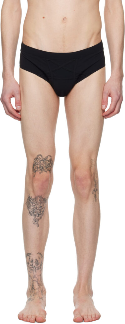 Rick Owens Black Hollywood Penta Swim Briefs
