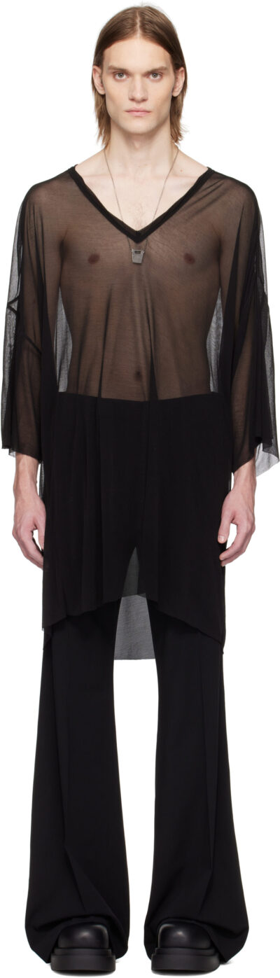 Rick Owens Black Hollywood V Tommy T-shirt