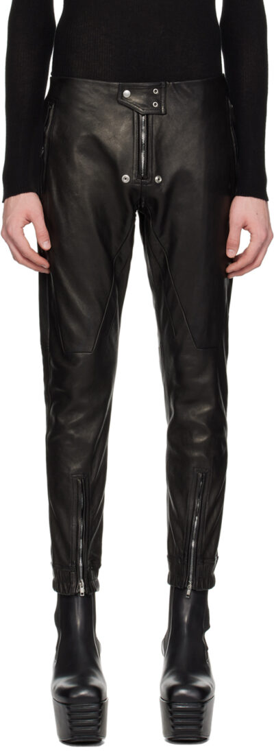 Rick Owens Black Luxor Leather Pants