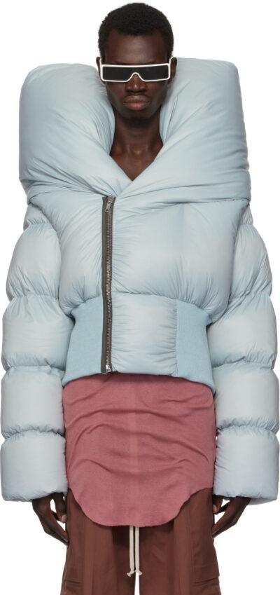 Rick Owens Blue Porterville Anubis Down Jacket