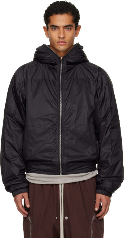 Rick Owens DRKSHDW Black Sealed Windbreaker Jacket