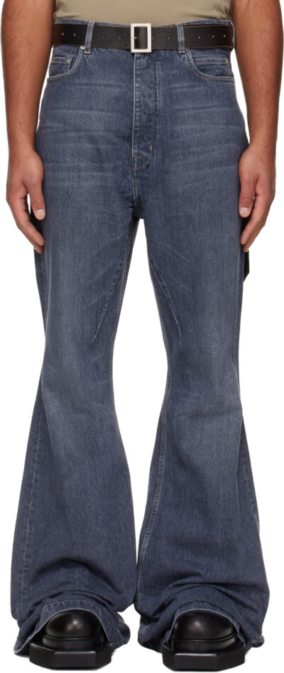 Rick Owens DRKSHDW Blue Concordians Bolan Bootcut Jeans