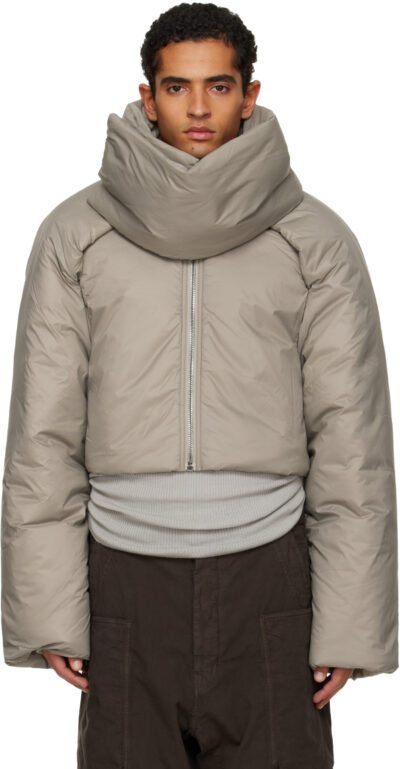 Rick Owens DRKSHDW Taupe Concordians Convertible Cropped Jacket