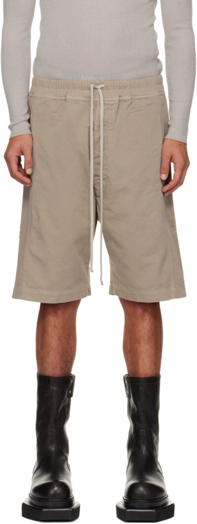Rick Owens DRKSHDW Taupe Concordians Pusher Shorts