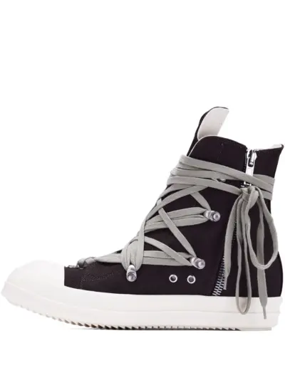 Rick Owens DRKSHDW lace-up zip sneakers - Black