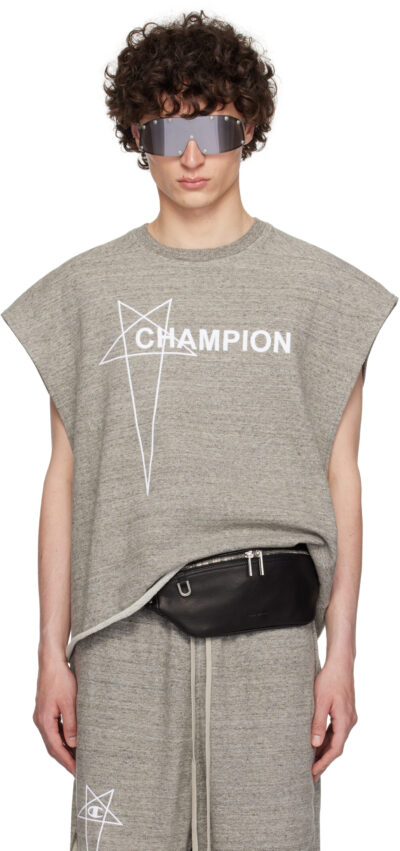 Rick Owens Gray Champion Edition Micro Tatlin Tank Top
