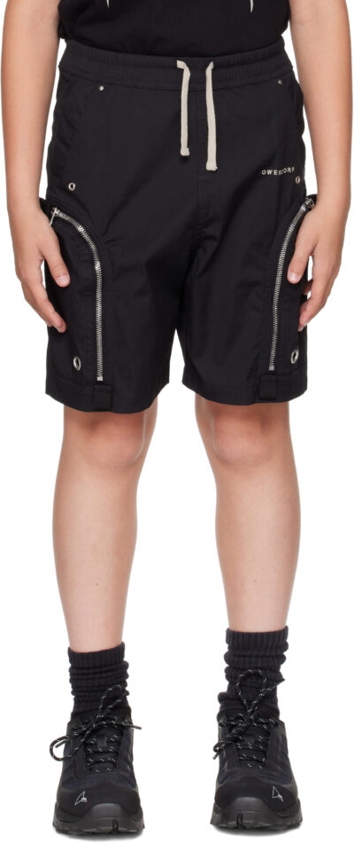 Rick Owens Kids Black Hollywood Bauhaus Shorts