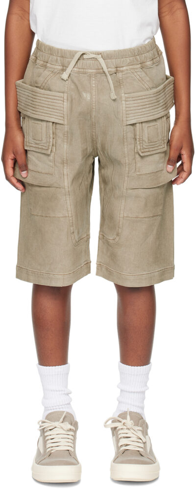 Rick Owens Kids Off-White Creatch Cargo Pods Denim Shorts