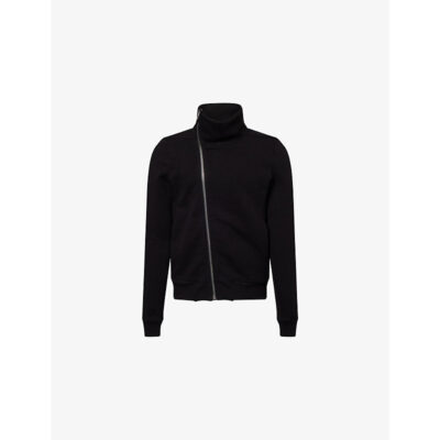 Rick Owens Mens Rick Owens Bauhaus Long-Sleeve Cotton-Jersey Zipped Sweatshirt