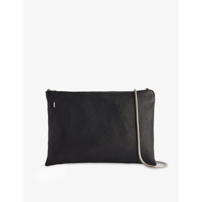 Rick Owens Mens Rick Owens Embossed-Logo Detachable-Strap Leather Shoulder Bag