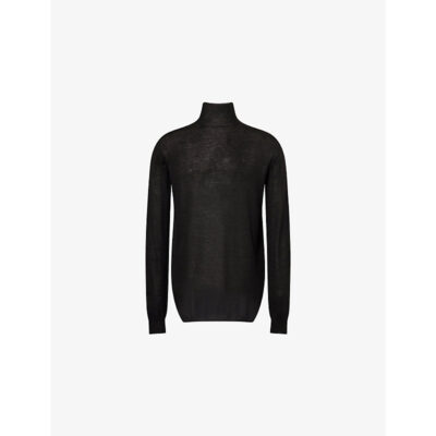 Rick Owens Mens Rick Owens Relaxed-Fit Turtle-Neck Wool-Knit Jumper