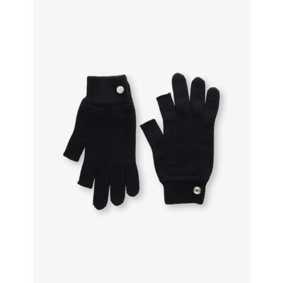 Rick Owens Mens Rick Owens Touchscreen Cut-Out Wool Gloves