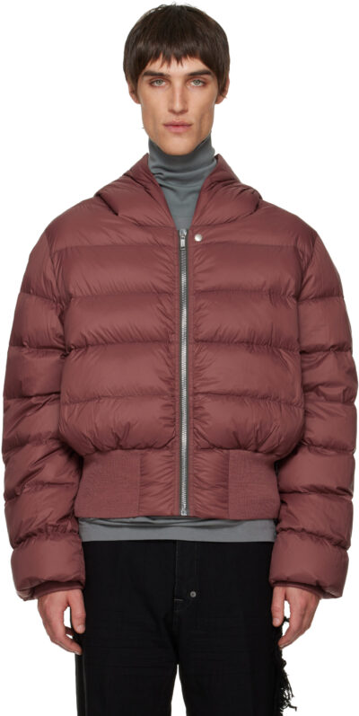 Rick Owens Pink Concordians Hooded Down Jacket