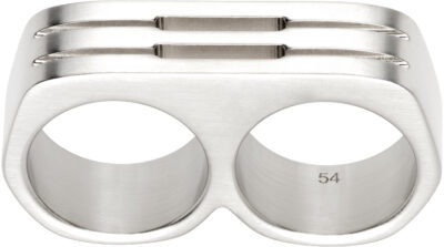 Rick Owens Silver Porterville Double Grill Ring