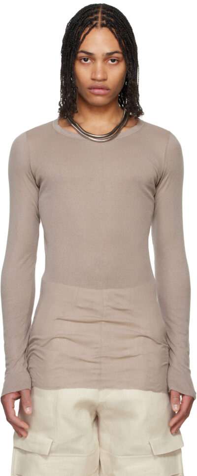 Rick Owens Taupe Hollywood Rib LS T-shirt