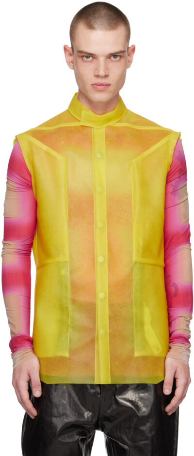 Rick Owens Yellow Fogpocket Leather Jacket