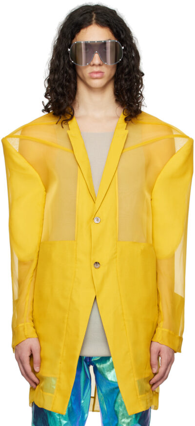 Rick Owens Yellow Transtatlin Coat
