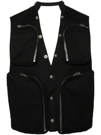 Rick Owens cut out-detail vest - Black