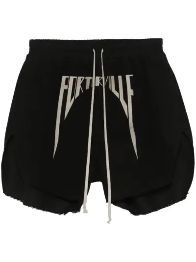 Rick Owens embroidered shorts - Black