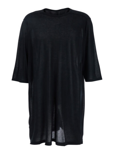 Rick Owens jumbo Black Round Neck T-shirt In Cotton Man