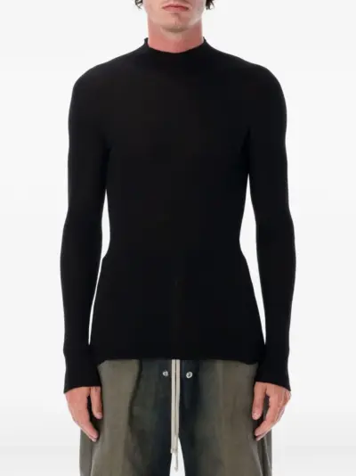 Rick Owens ribbed mock-neck sweater - Black
