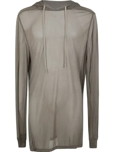 Rick Owens semi-sheer hoodie - Brown