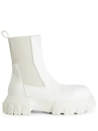 Rick Owens tractor sole beatle boots - White