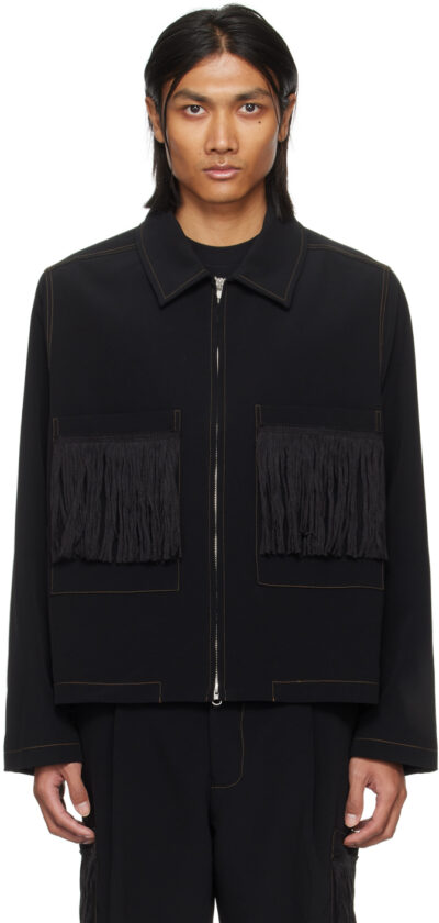 Song for the Mute Black Crop Patch Pocket Jacket