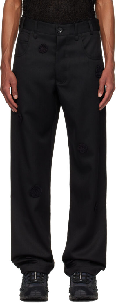 Song for the Mute Black Daisy Long Work Trousers