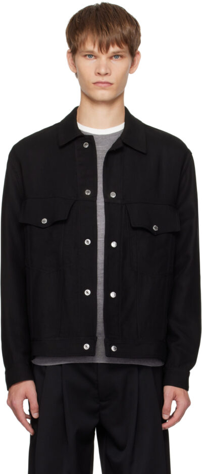 Song for the Mute Black Drape Worker Jacket