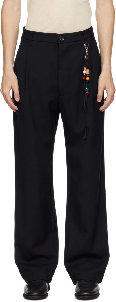 Song for the Mute Black Loose Pleated Trousers
