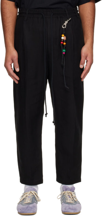 Song for the Mute Black Tencel Drape Trousers